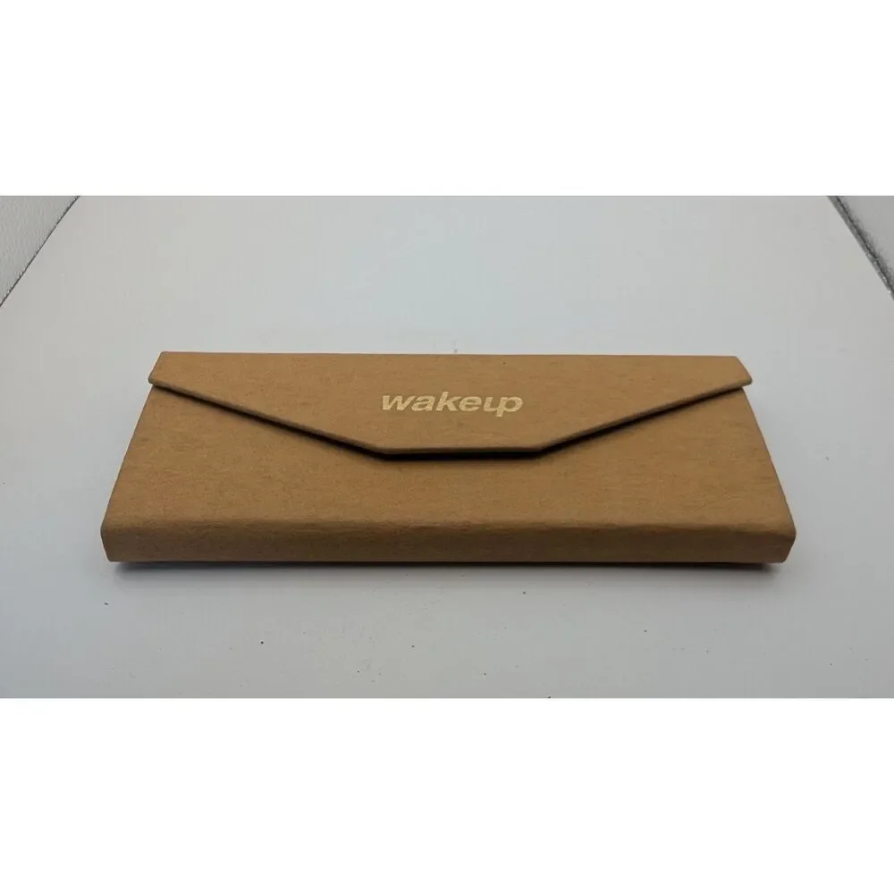 Wakeup Brown Folding Eye Glass Case